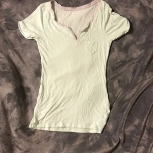 Express Mint Green V Neck